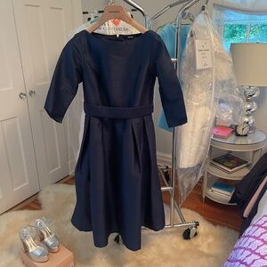 Lovely navy shantung cocktail dress.